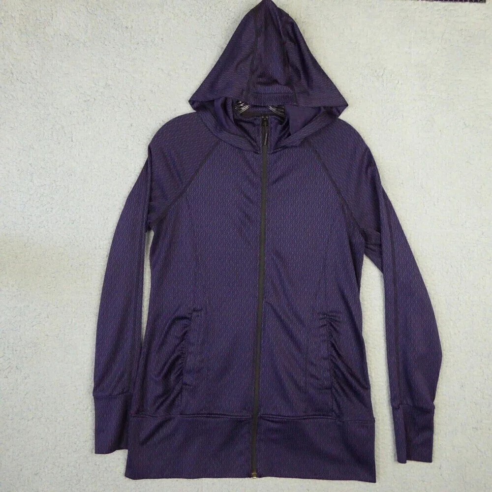 Mondetta Hoodie Women’s Small Purple Full Zip Long Sleeve Thumb Holes Mock Neck